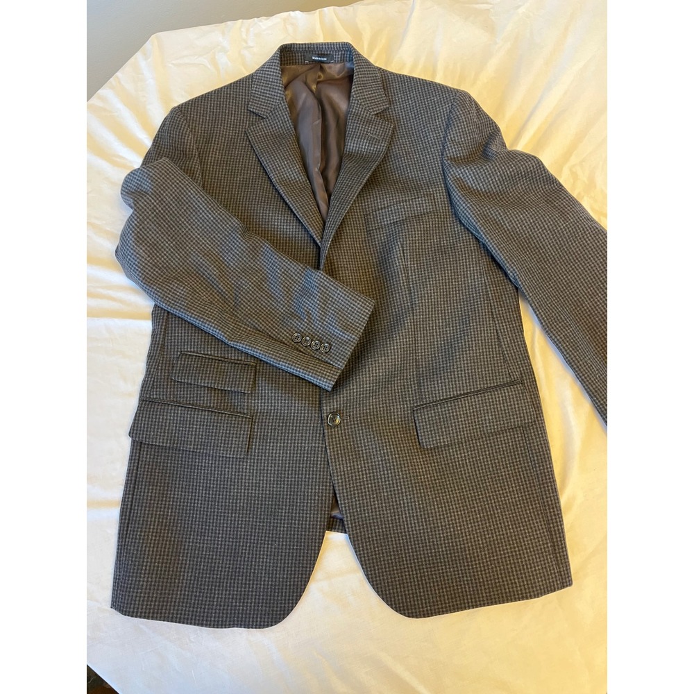 Pronto Uomo Platinum Wool Houndstooth Blazer‎ Mens Size 40 Regular